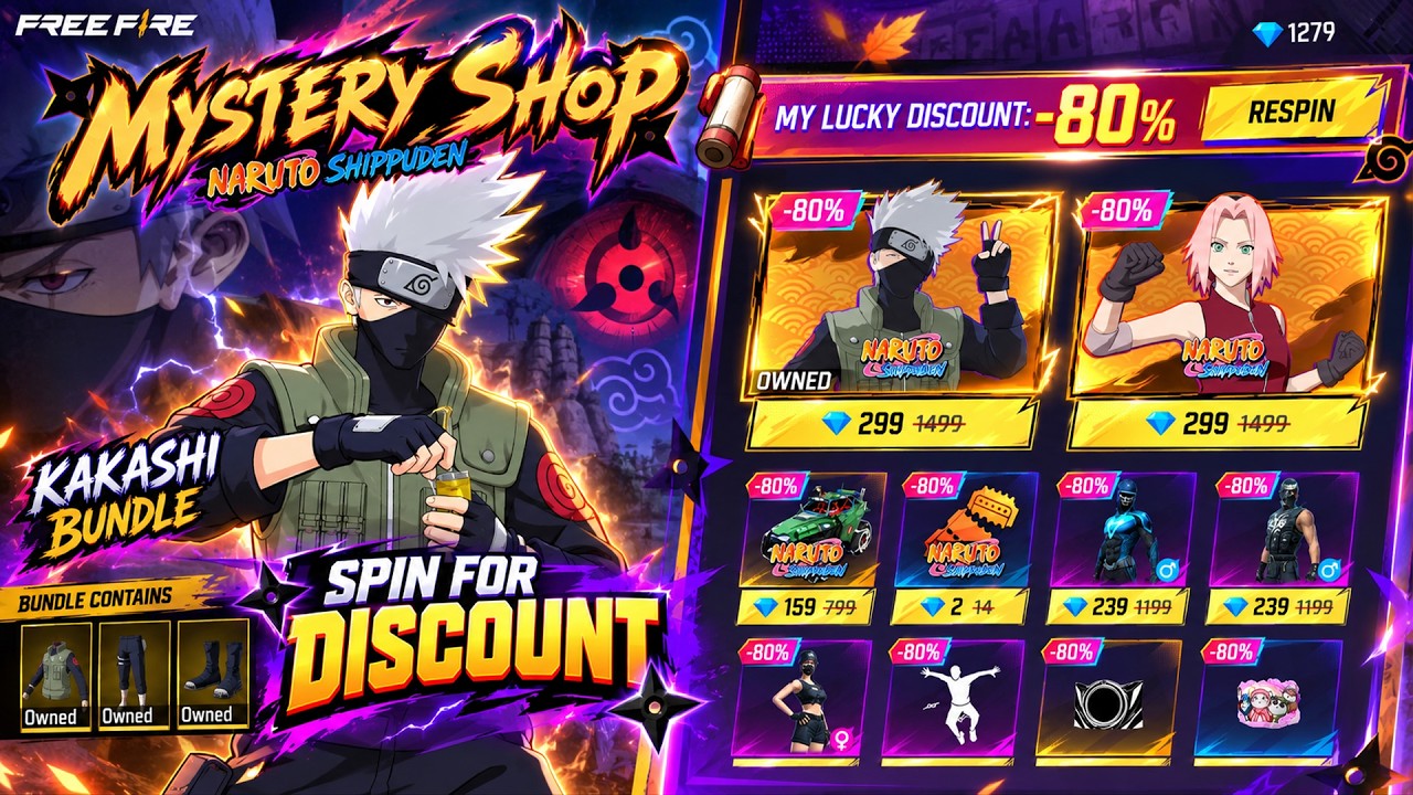 New Mystery Shop 90% Discount 🎉| Kakashi Mystery Shop Event | Free Fire New Event Today 