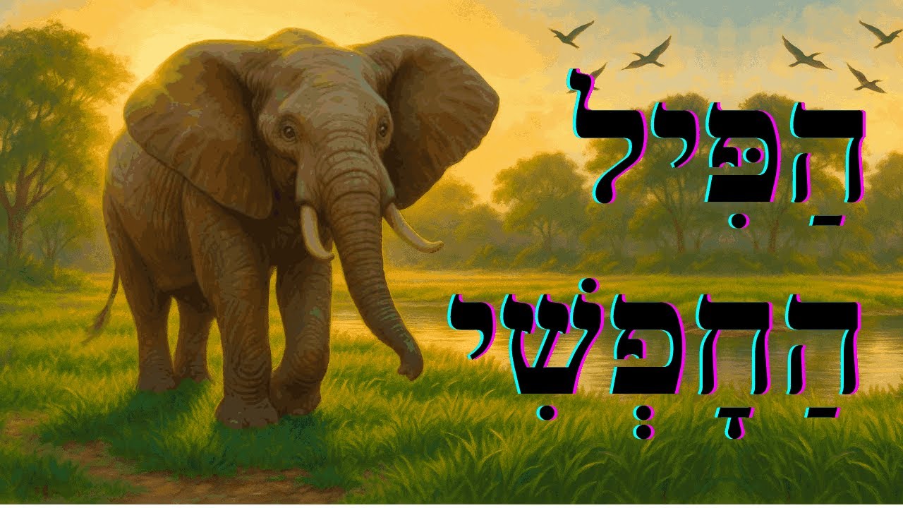Easy Hebrew Story: Charlie’s Journey to Freedom 🐘✨