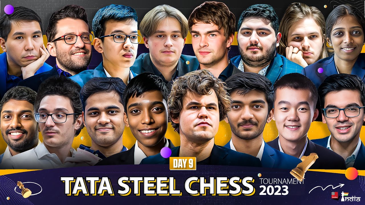Tata Steel Chess 2023 Day 9 | Gukesh vs Carlsen, Pragg vs Caruana, Arjun vs Rapport