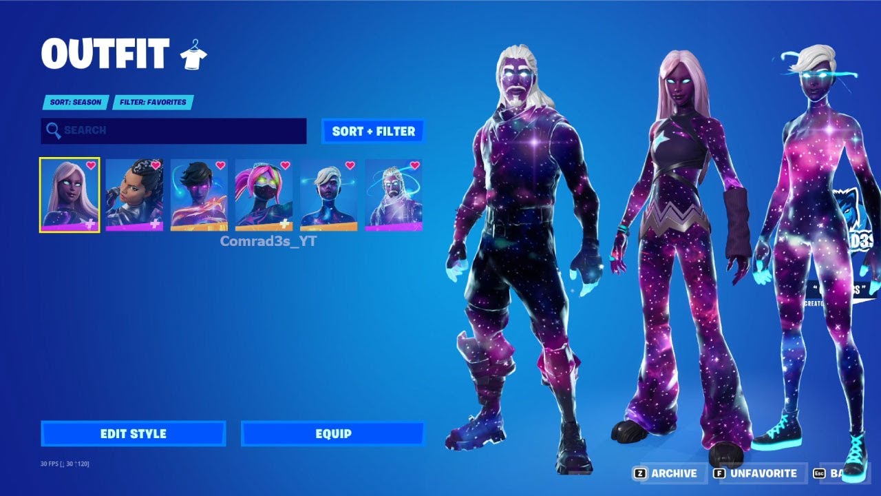 Fortnite All Galaxy Skins (2018 - 2023)