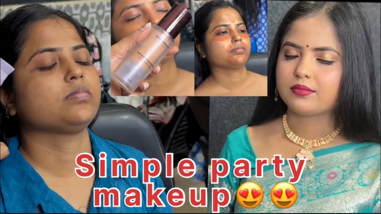 Easy party makeup tutorial with Affordable products 😍😍ll dusky skin par makeup kaise Kare ll 