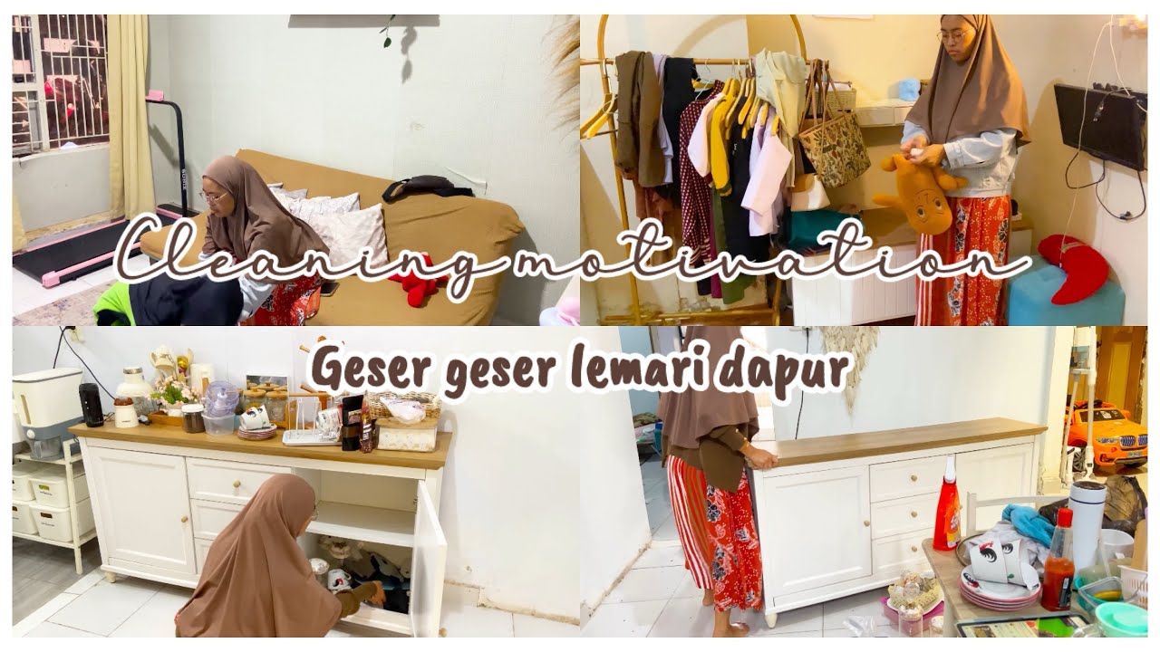 Cleaning motivation,aktivitasku dari pagi, beberes kamar lanjut deep cleaning lemari dapur #cleaning