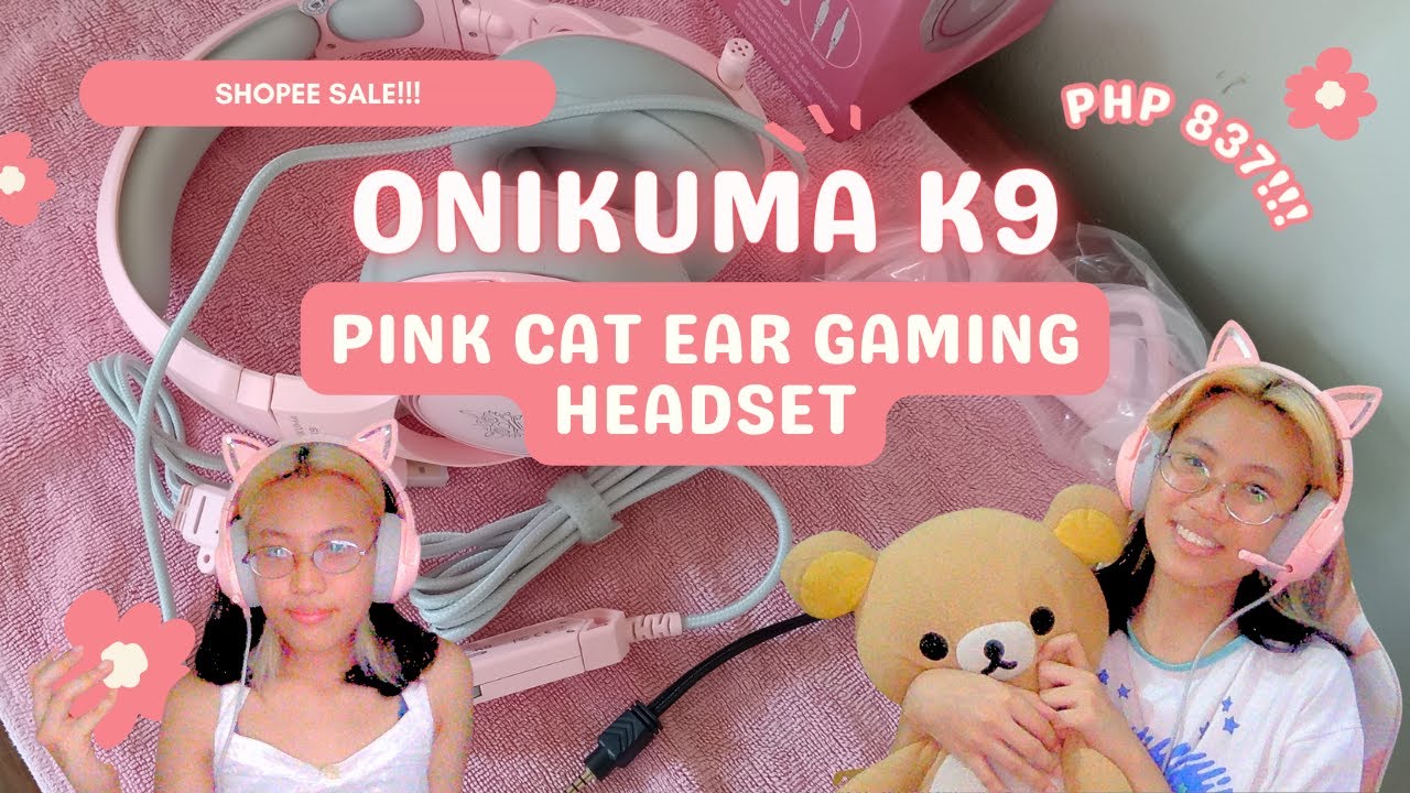 ONIKUMA K9 Pink Cat Ear Cut Gaming Headset ||  Ri ♡ Ri!