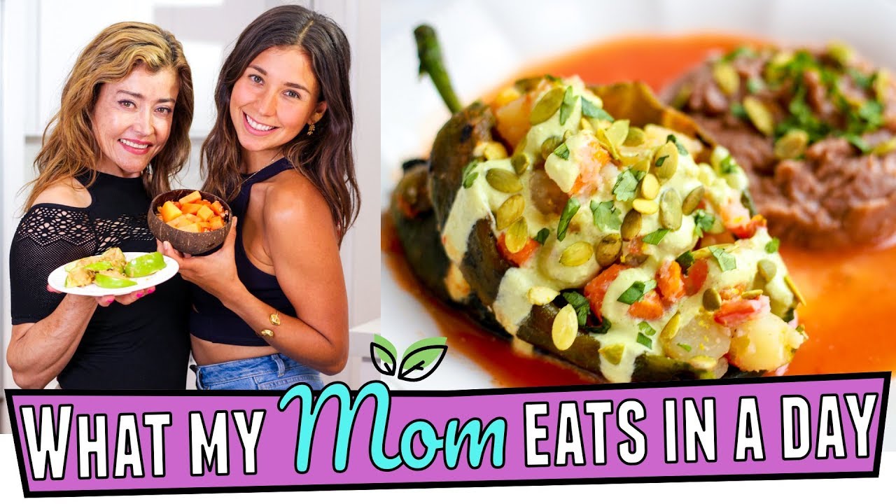 WHAT MY VEGAN MOM EATS IN A DAY! Chili Relleno Recipe🥔