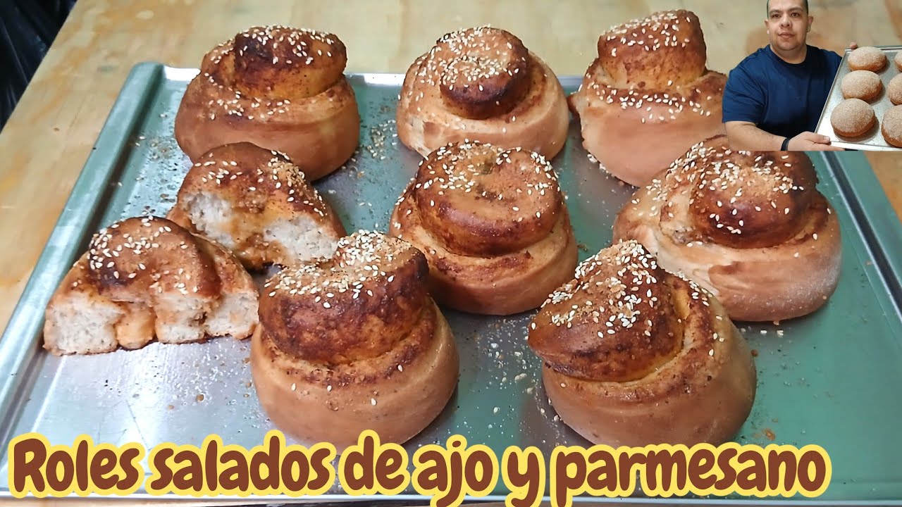 Receta de roles salados de ajo con parmesano