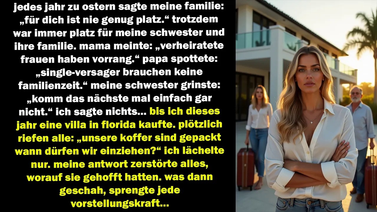 meine familie lud mich nie zu ostern ein doch als ich eine villa kaufte, wollten sie plötzlich...