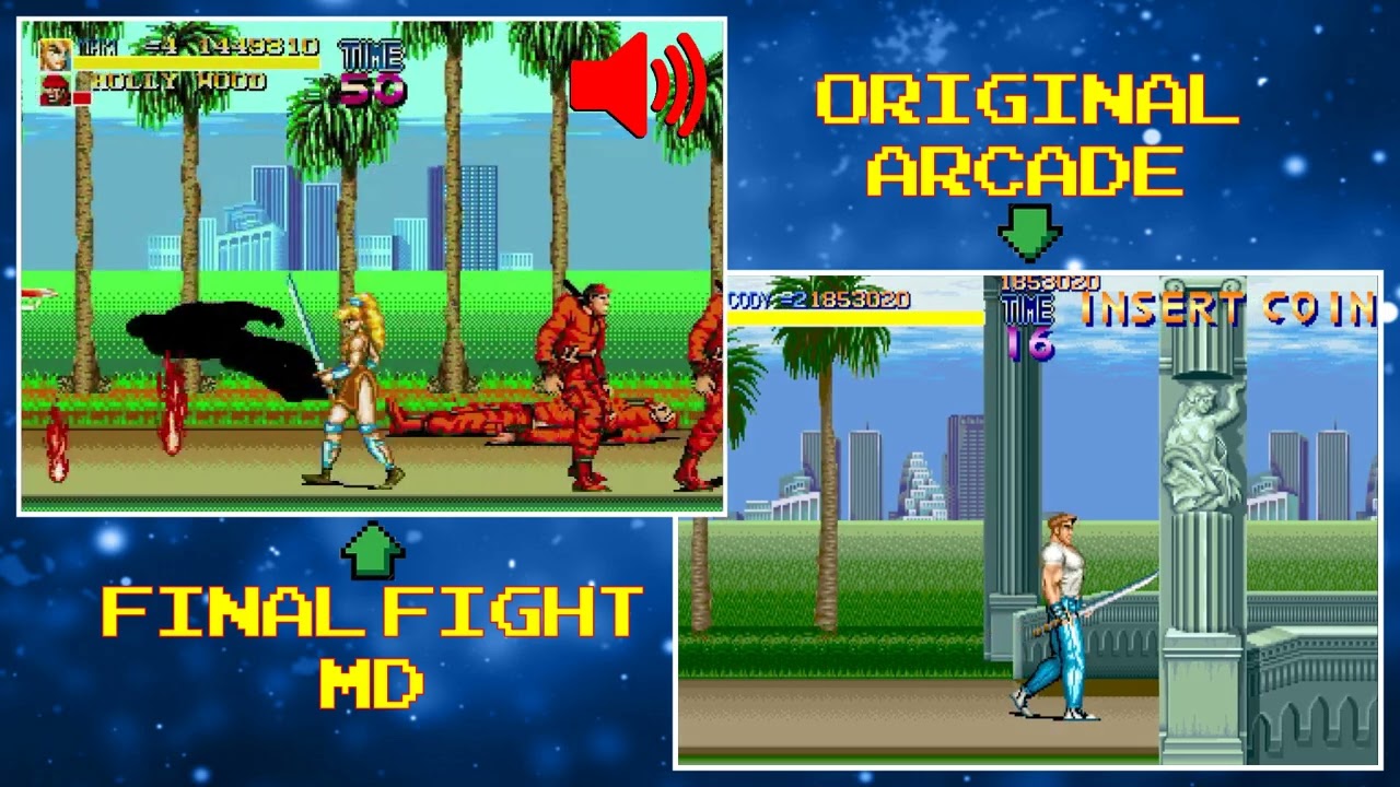 Final Fight MD VS Final Fight Arcade - Stage 6 Complete + Ending! (Sega Genesis / Mega Drive)