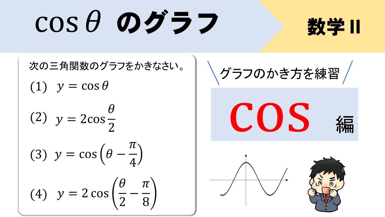 【三角関数】cosのグラフのかき方をイチから練習しよう！