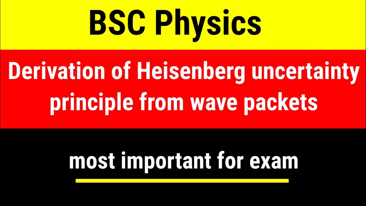 derivation of heisenberg uncertainty principle from wave packets