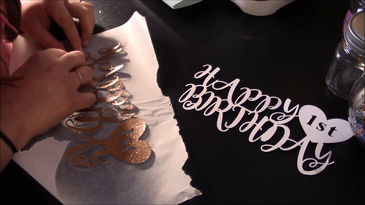 Make a cake topper with your Cricut machine and glitter cardstock