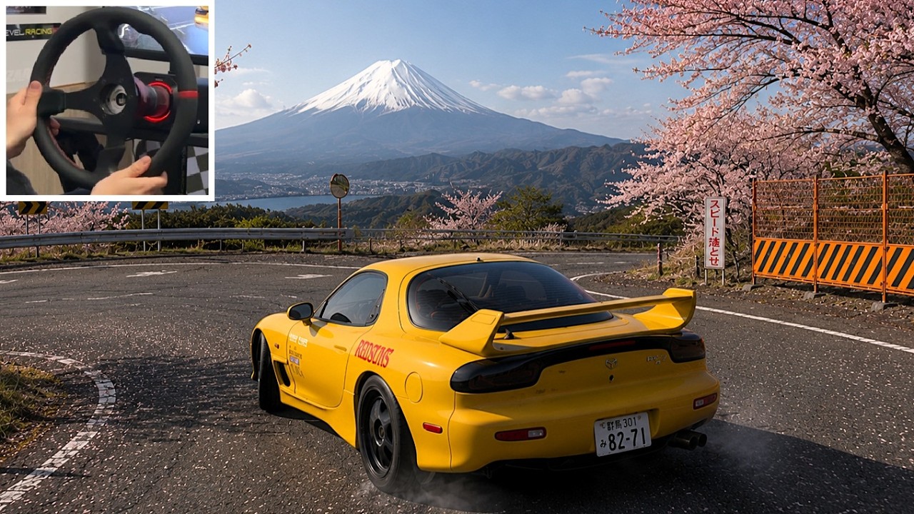 Forza Horizon 6 drifting Initial D RX-7 on Mountain Roads with steering wheel