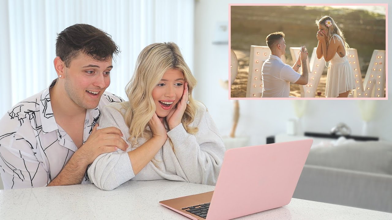 REACTING TO OUR ENGAGEMENT VIDEO FOR THE FIRST TIME *emotional*
