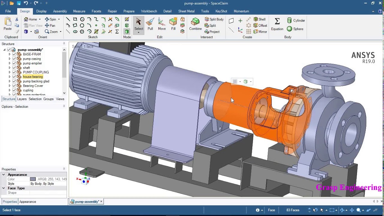 ANSYS Spaceclaim tutorials. Basic Selection #2