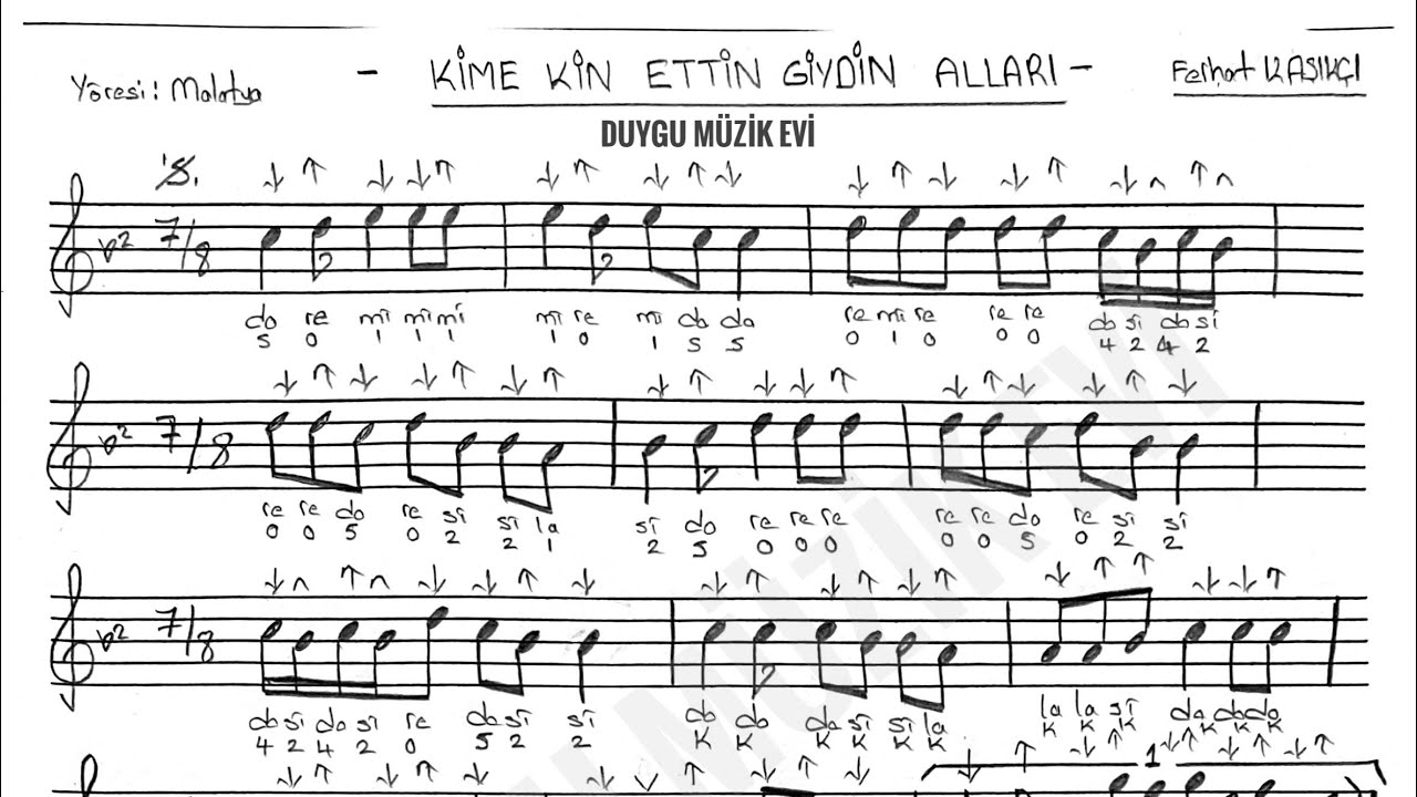 Kime kim ettin giydin alları solfej
