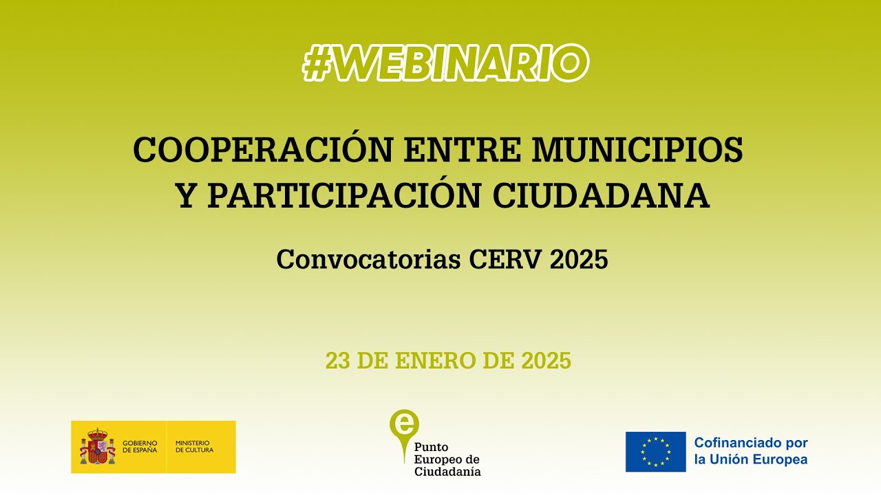 Cooperación entre municipios y participación ciudadana. Convocatorias CERV 2025