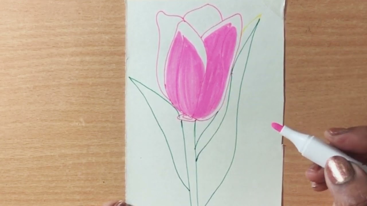 How to draw flower 🌹 