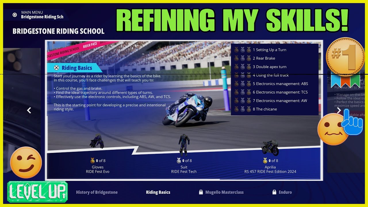 RIDE 6 BRIDGESTONE RIDING SCHOOL | REFINING MY SKILLS | PS5 Gameplay 