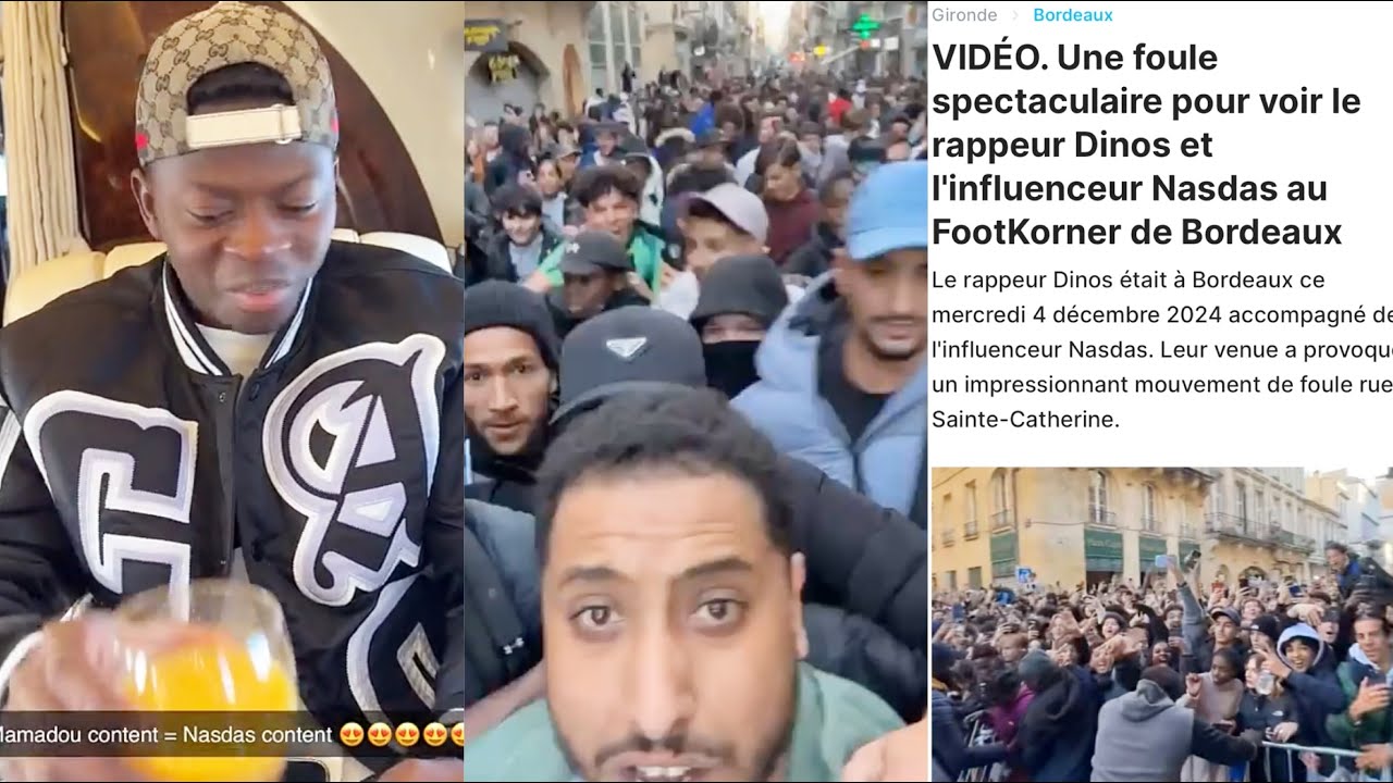 Nasdas: Mamadou rencontre le rappeur dinor à Bordeaux - une foule immense pour nasser