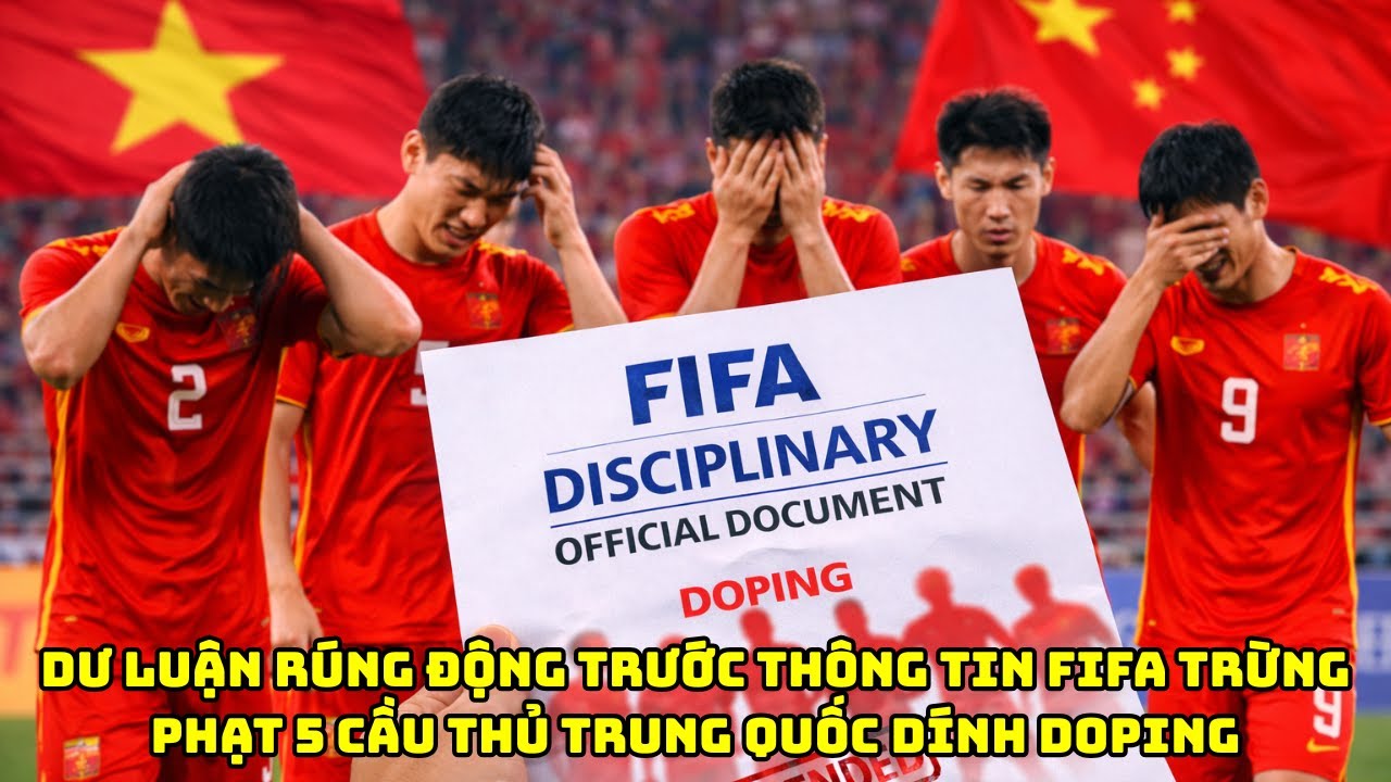 DƯ LUẬN RÚNG ĐỘNG TRƯỚC THÔNG TIN FIFA TRỪNG PHẠT 5 CẦU THỦ TRUNG QUỐC DÍNH DOPING