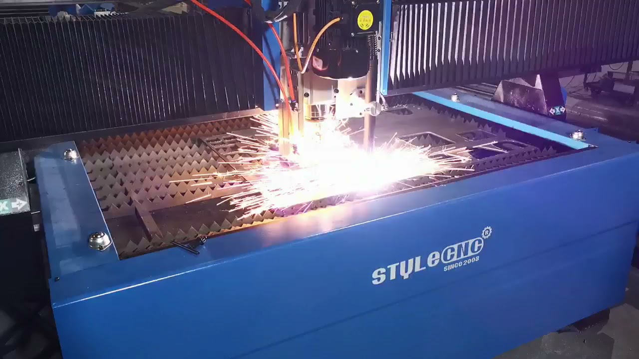 CNC Plasma cutting machine with drilling head