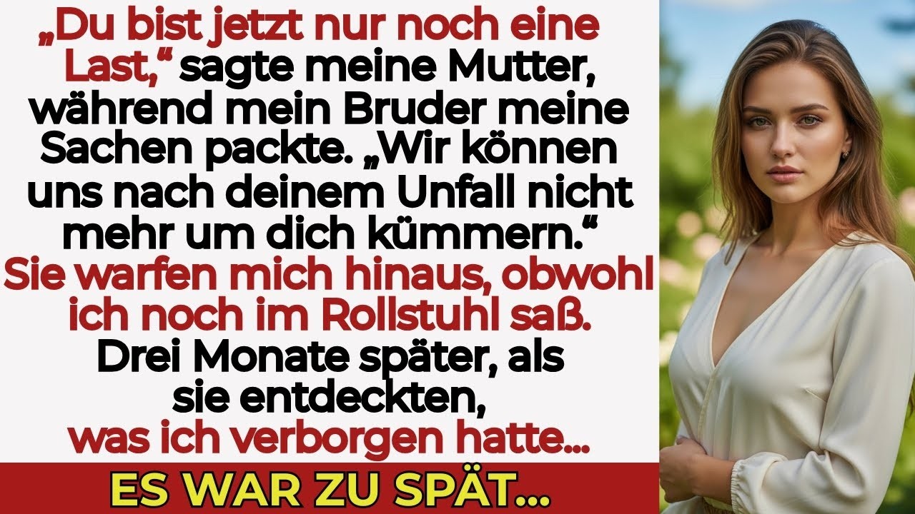 Meine Familie warf mich nach meinem Unfall raus. Sie bereuten es, als die Wahrheit rauskam.