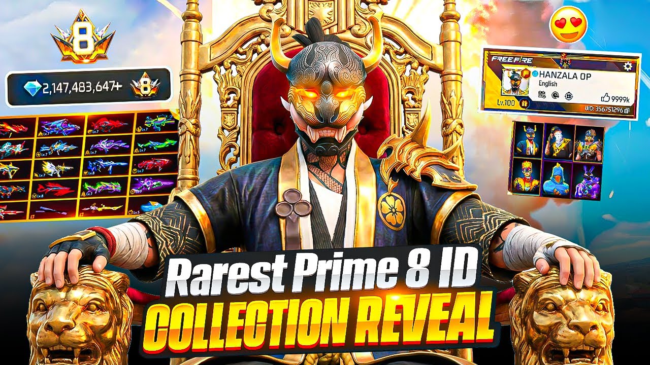 Free Fire Rarest 10 Lac ID 😱 Most Secret Prime 8 ID Collection Reveal