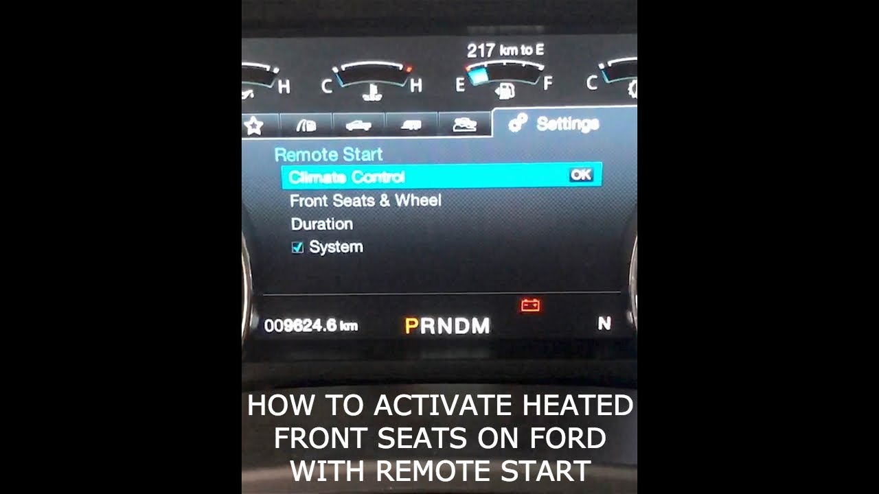 Activate Heated Seats With Remote Start Ford