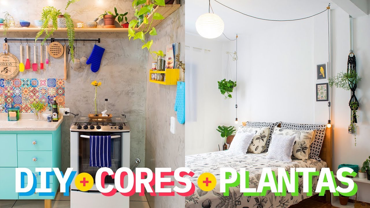 Você vai se APAIXONAR por esse APÊ DIY, COLORIDO e cheio de PLANTAS!!!
