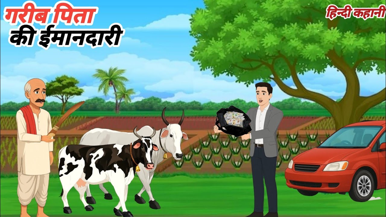 गरीब बाप की ईमानदारी कहानी|Hindi Story | Hindi Kahaniya | Moral Stories |cartoon story#moralstories