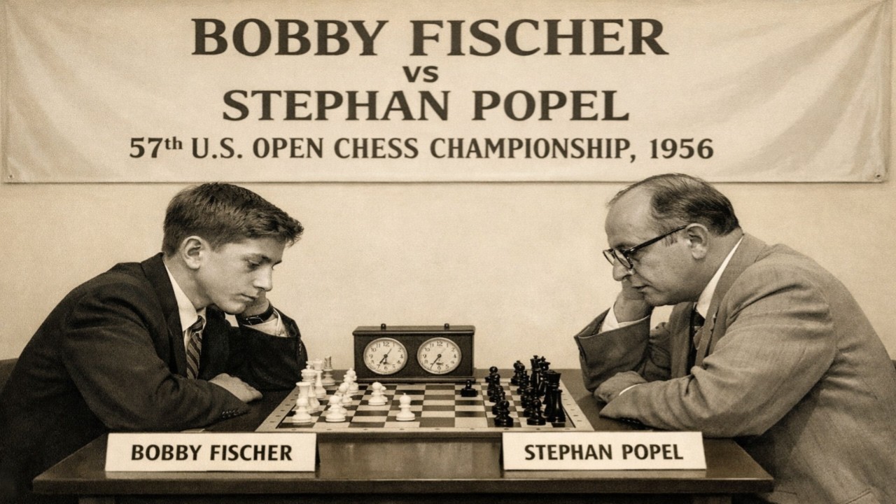 Bobby Fischer vs Stephan Popel • 57th US Open, 1956