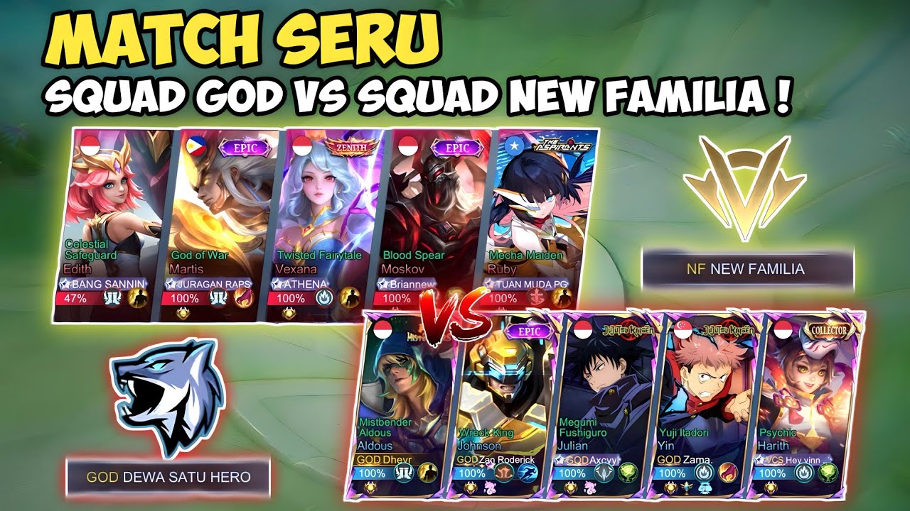 Beginilah Kalau Push Rank Di Awal Season! Match Seru Squad GOD Vs New Familia!