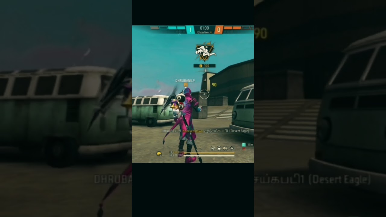 1 vs 4 in freefire clash squad