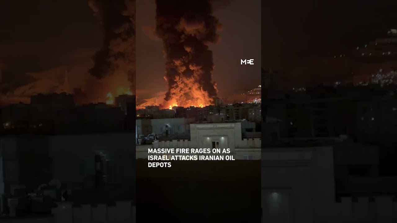 Iranian oil depots erupt in massive fires after Israeli attacks