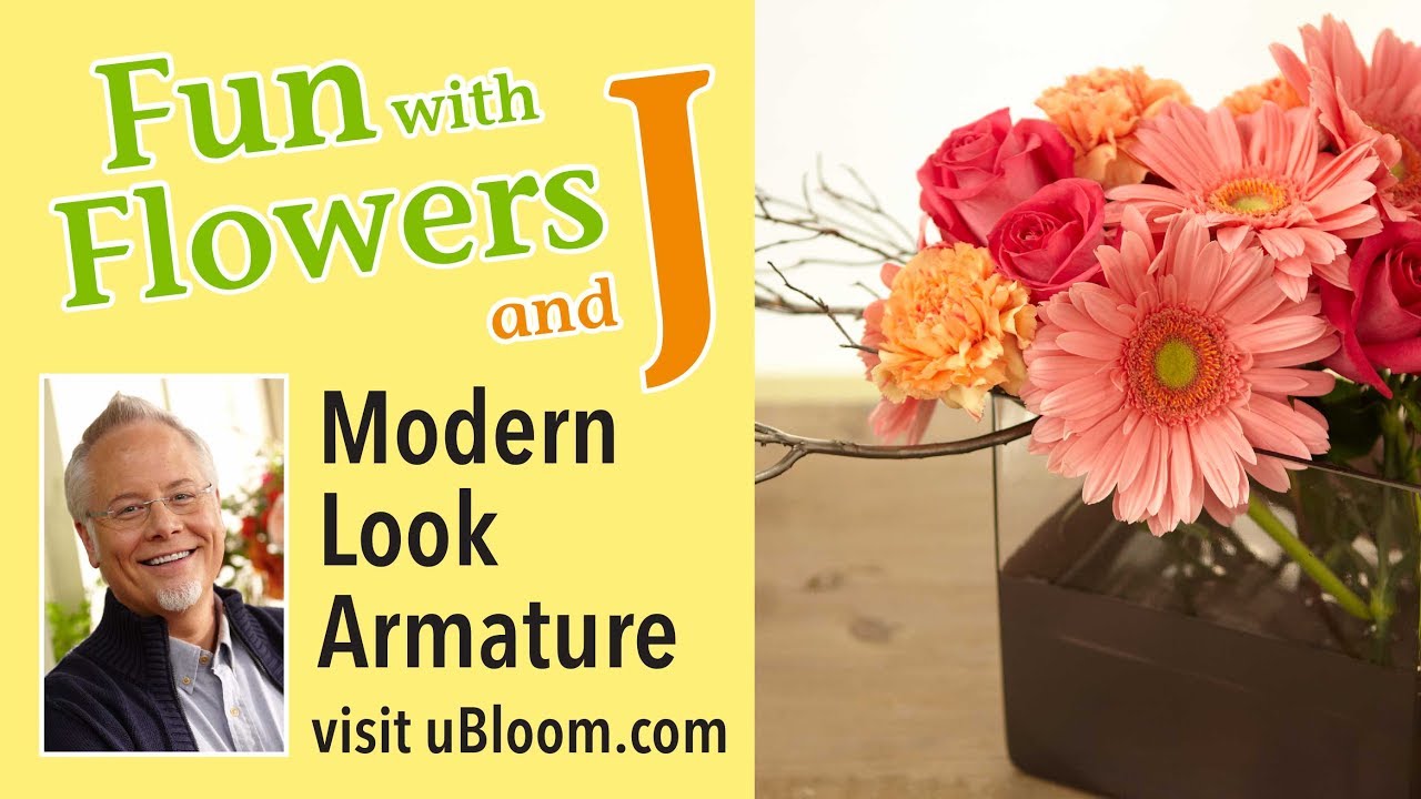 How to arrange flowers: Painted Glass Vase and Armature Arrangement