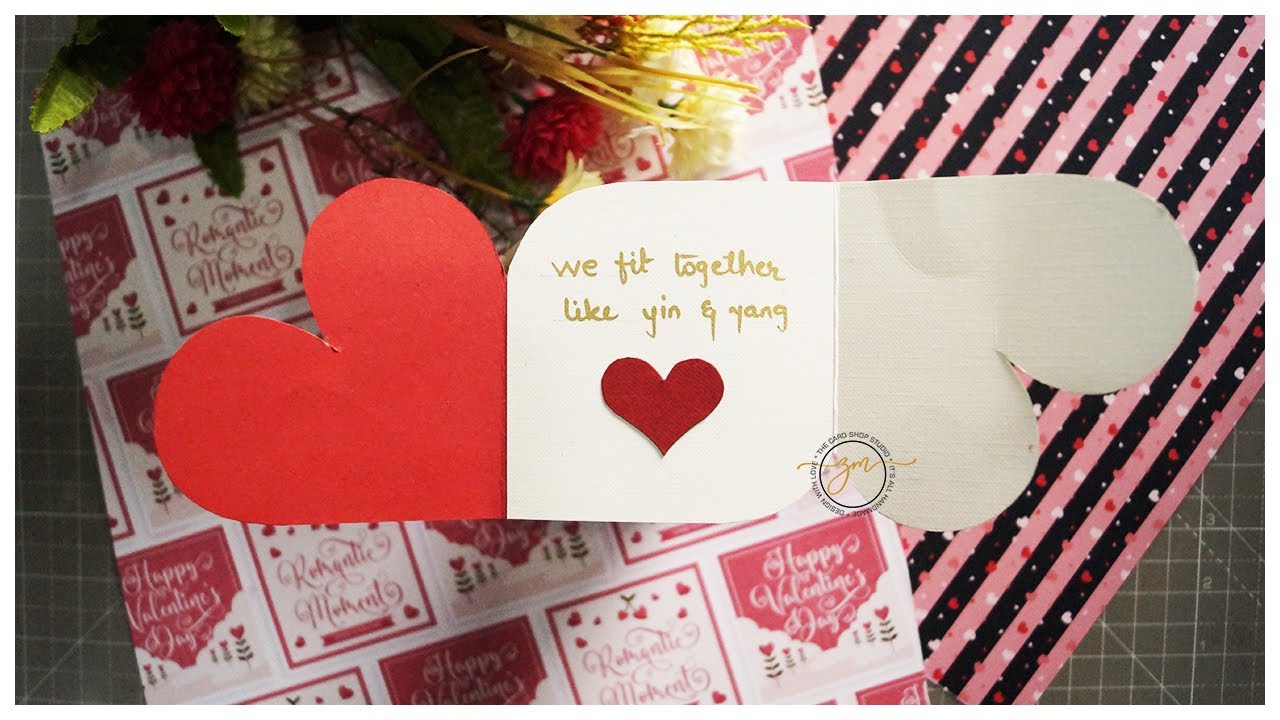How to make Valentine's Day card - 4/DIY/Best love Card for Husband Boyfriend Wife/Heart Card