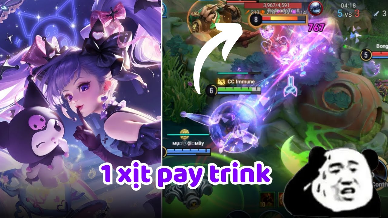 Natalya-Angela x Kuromi | test skin kuromi của An Kì Lạp, xịt phát bay trink Ngộ khỉ