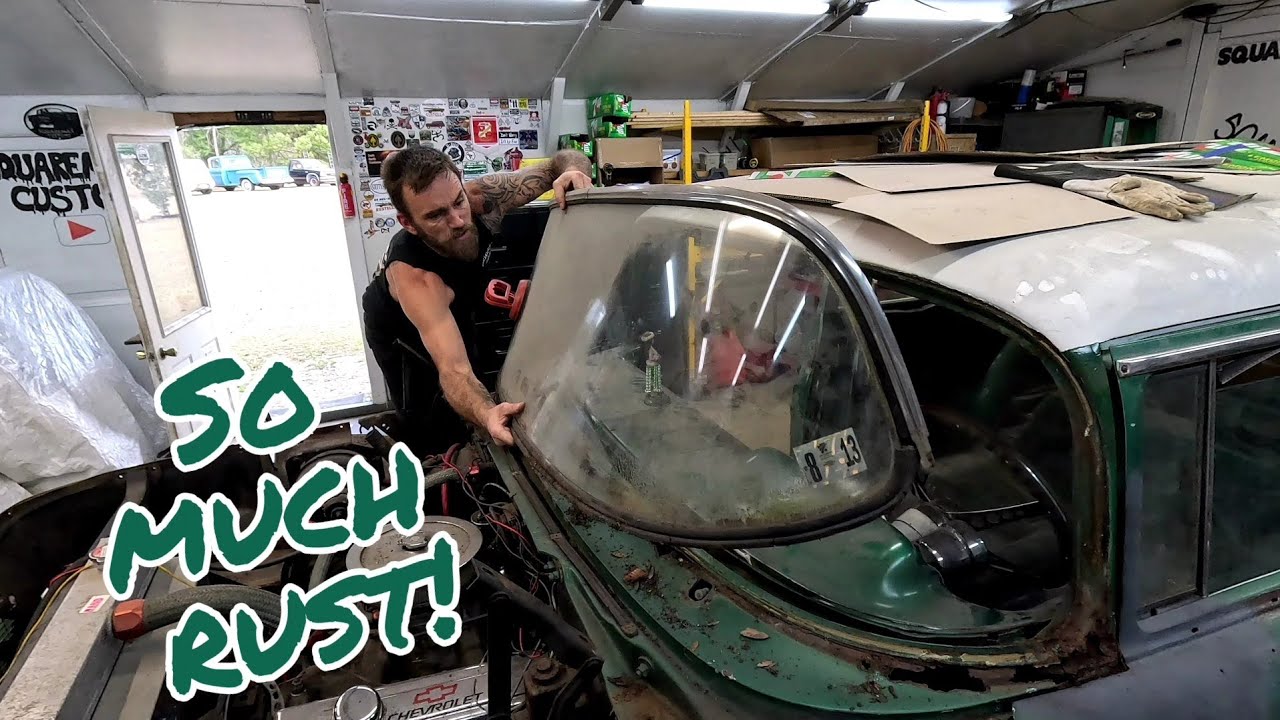 I pulled the windshield and discovered she might be UNRESTORABLE!!  Rust....Metal Work....57 Chevy