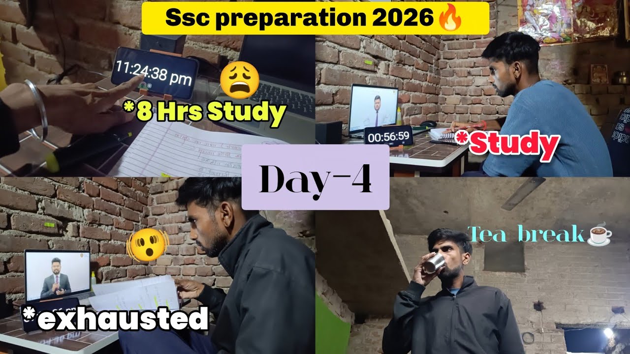 8 Hours Study Vlog || SSC Preparation Vlog at Home | SSC Aspirant Daily Study Routine | Day-4/75 