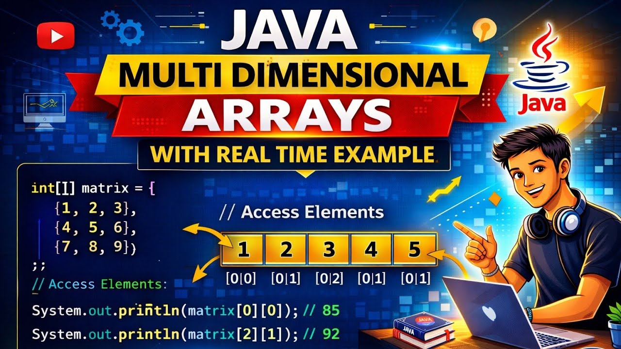 Multi Dimensional Array in Java | 2D Array Explained with Examples | Java Tutorial for Beginners