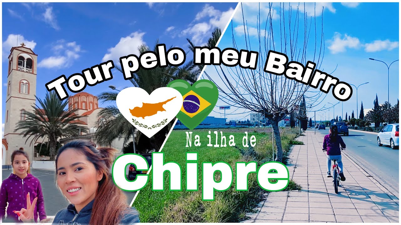 Tour pelo meu bairro  na ilha de Chipre.(Mostrei minha casa)