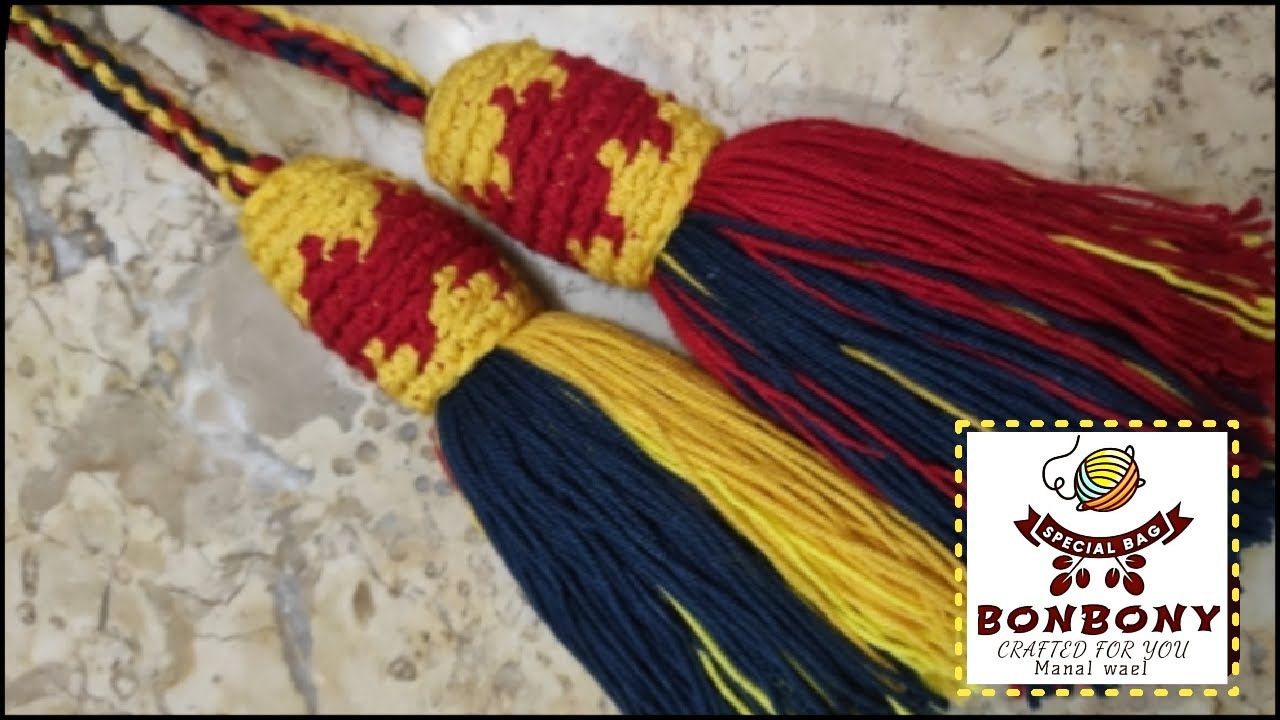 تابستري/طريقة عمل وتثبيت شراشيب الشنطة (جزء ١٥) how to make a tassel to mochila bag? @bonbonycrochet