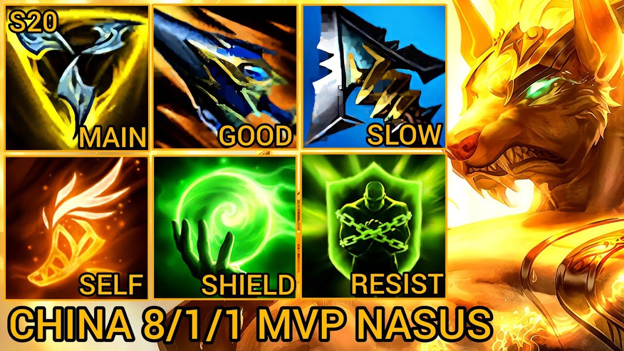 Pentakills Nasus MVP Mid Lane 8/1/1 - China Wild Rift New Meta Build & Runes By Tiarty