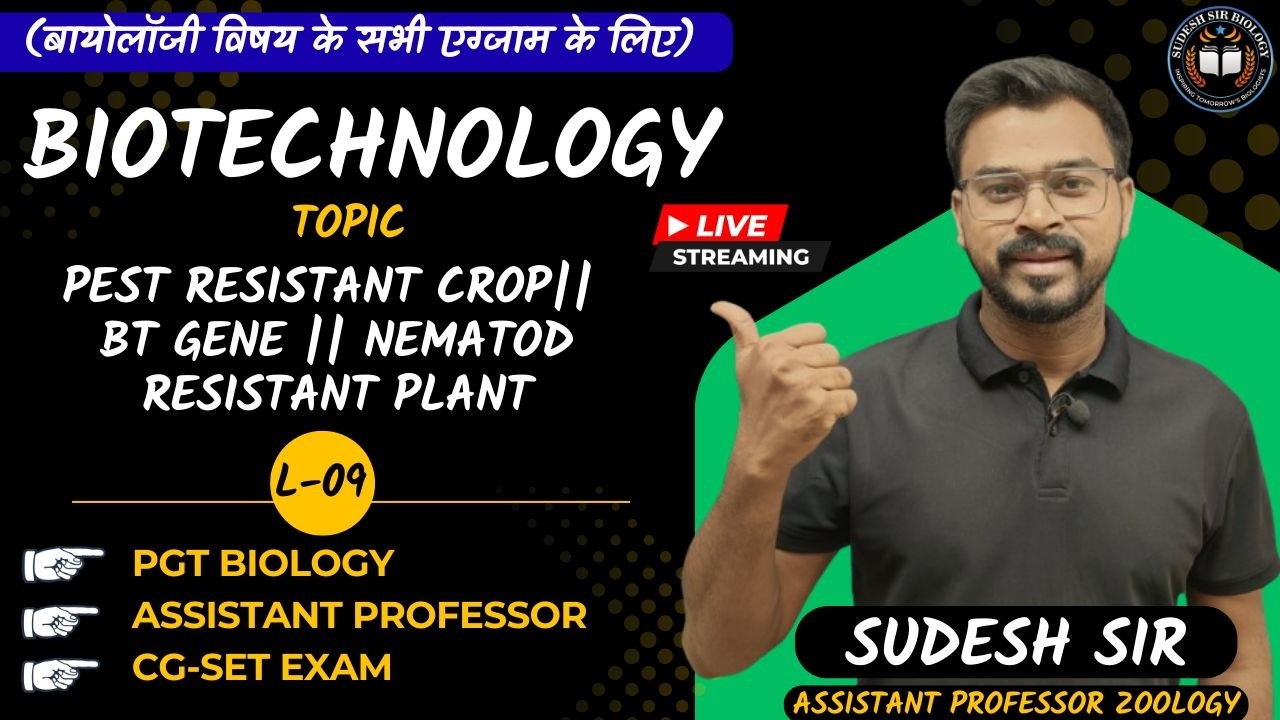 Biotechnology || Pest Resistant Crop|| BT Gene || Nematod || With Questions || PGT || Biology