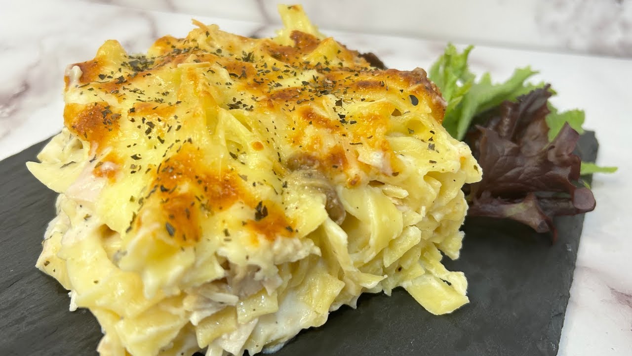 نوي فيتوتشيني مع صوص البشاميل والدجاج بطعم رهيب ! / Chicken Nouille