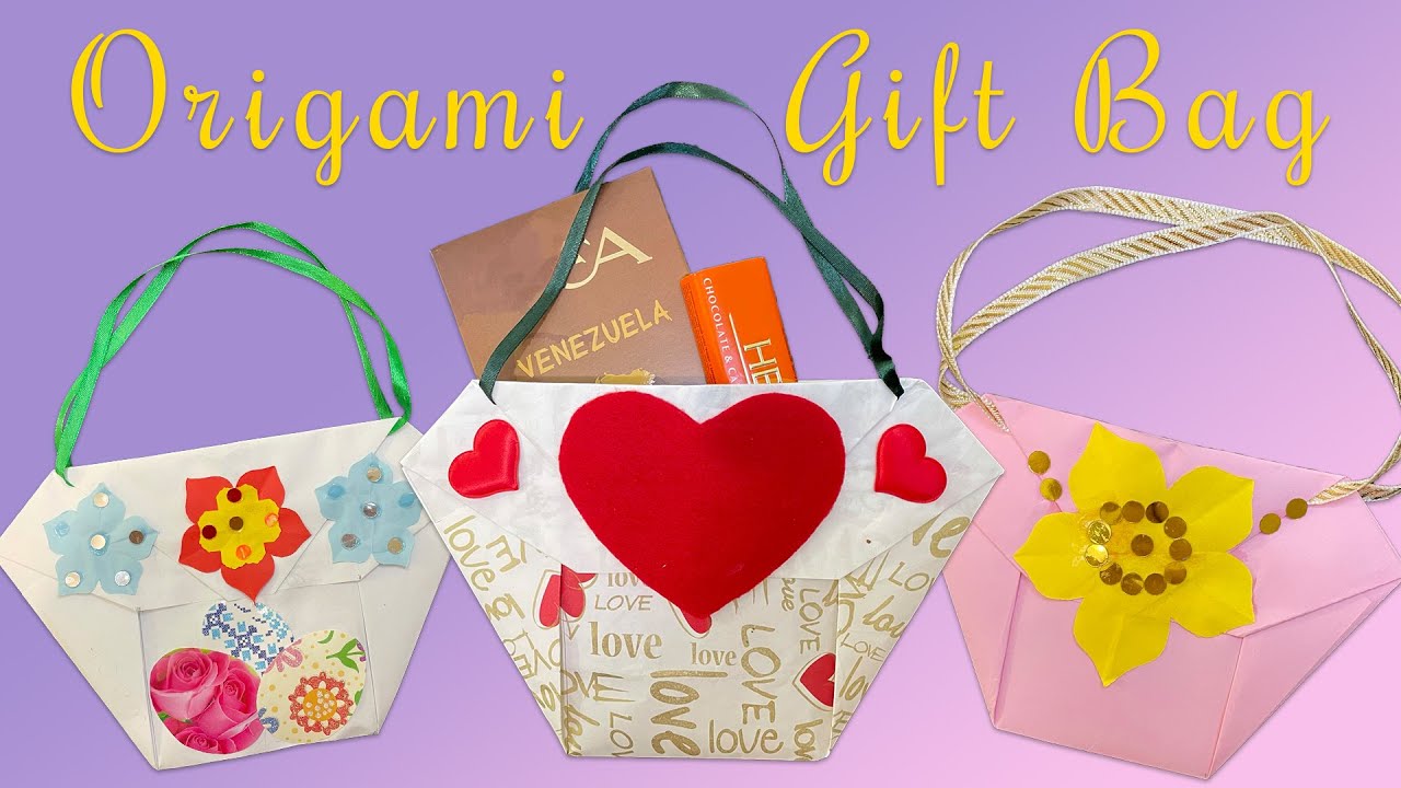 DIY 🛍️ Origami Gift Bag Craft 🎁 Подарункова сумка оригамі