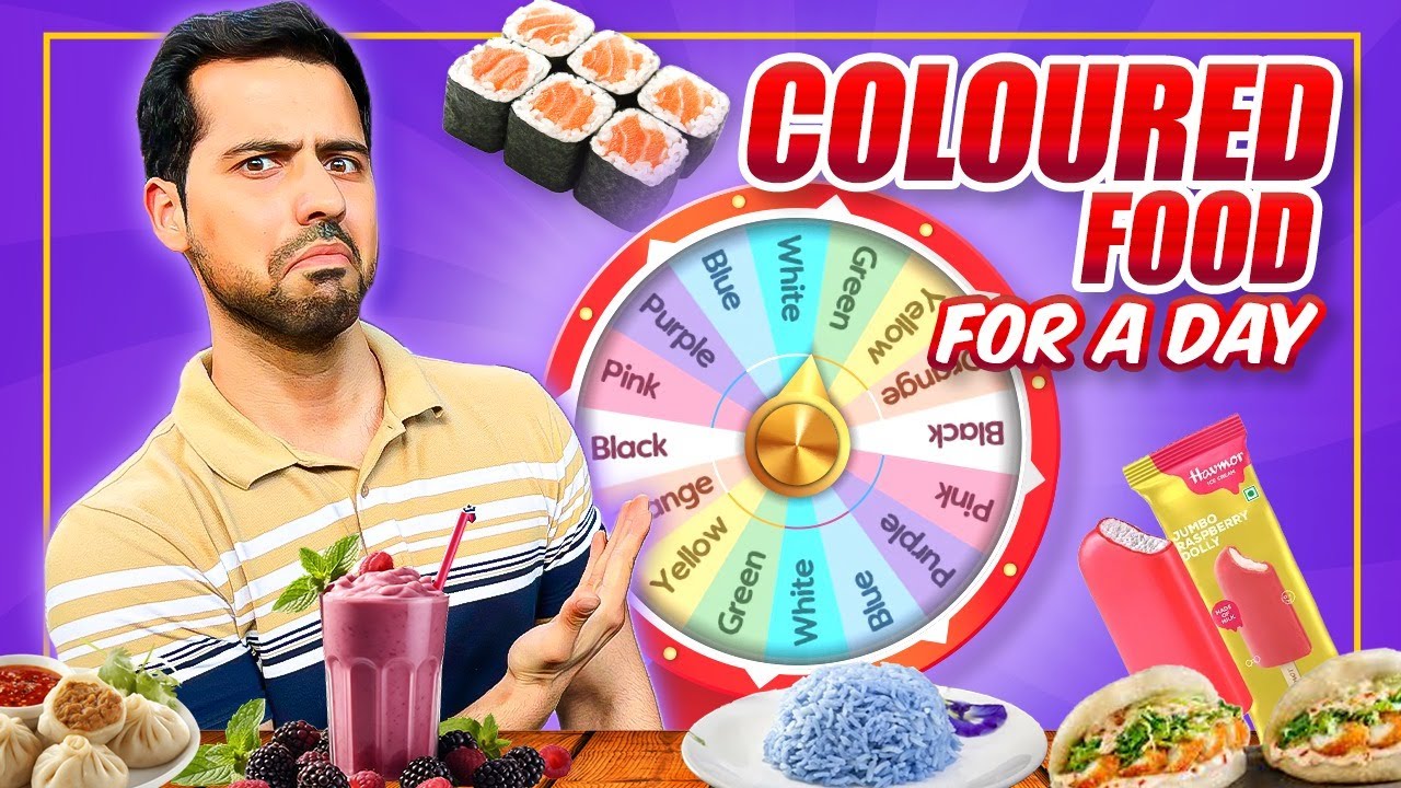 Spin Wheel Decides Colour Of My Food For 24 hours 😍 | Fun Food Challenge |@cravingsandcaloriesvlogs