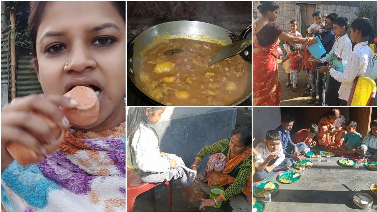 आज हमारे गांव के बच्चे को पेट भर खिलाया और कपड़े दान किया, Desi Village Life vlog Indian 