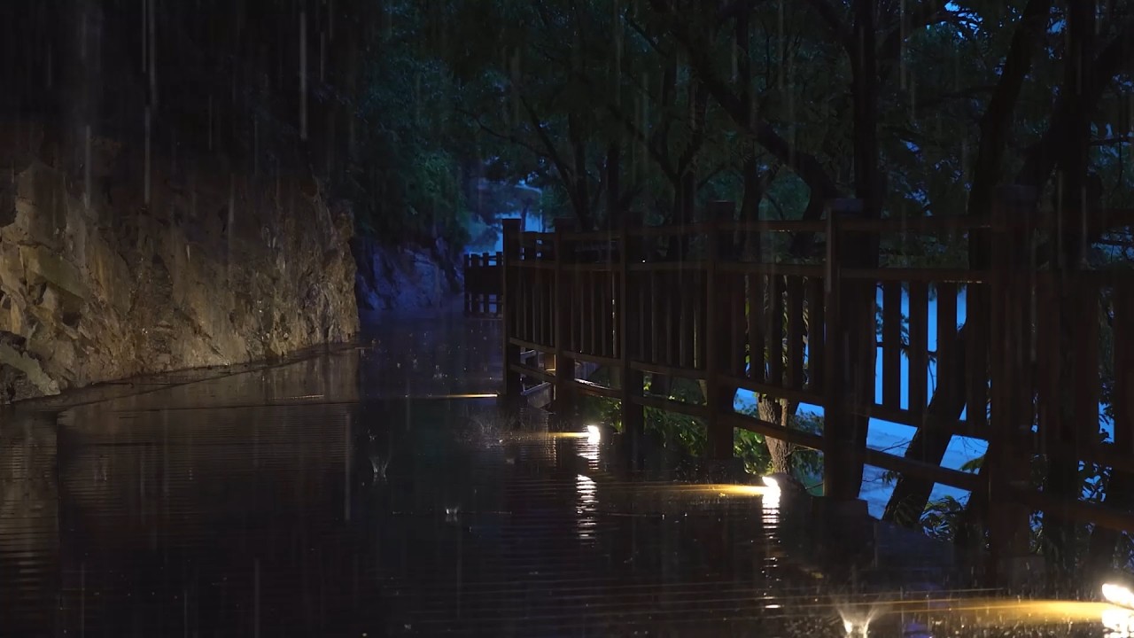 Fall Asleep Instantly with Heavy Rain at Night, Rain sounds Therapy for Stress Relief & Deep Sleep