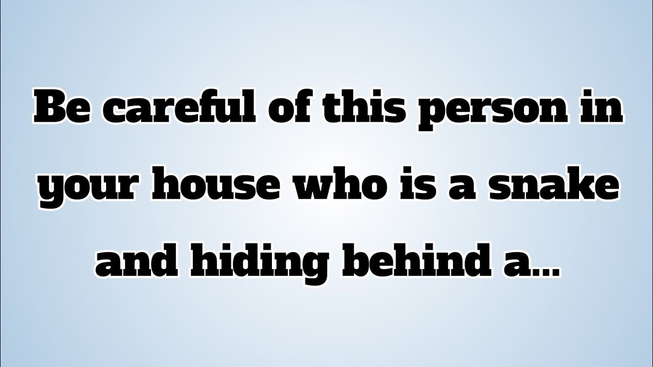👉Be careful of this person in your house who is a snake and hiding behind a...