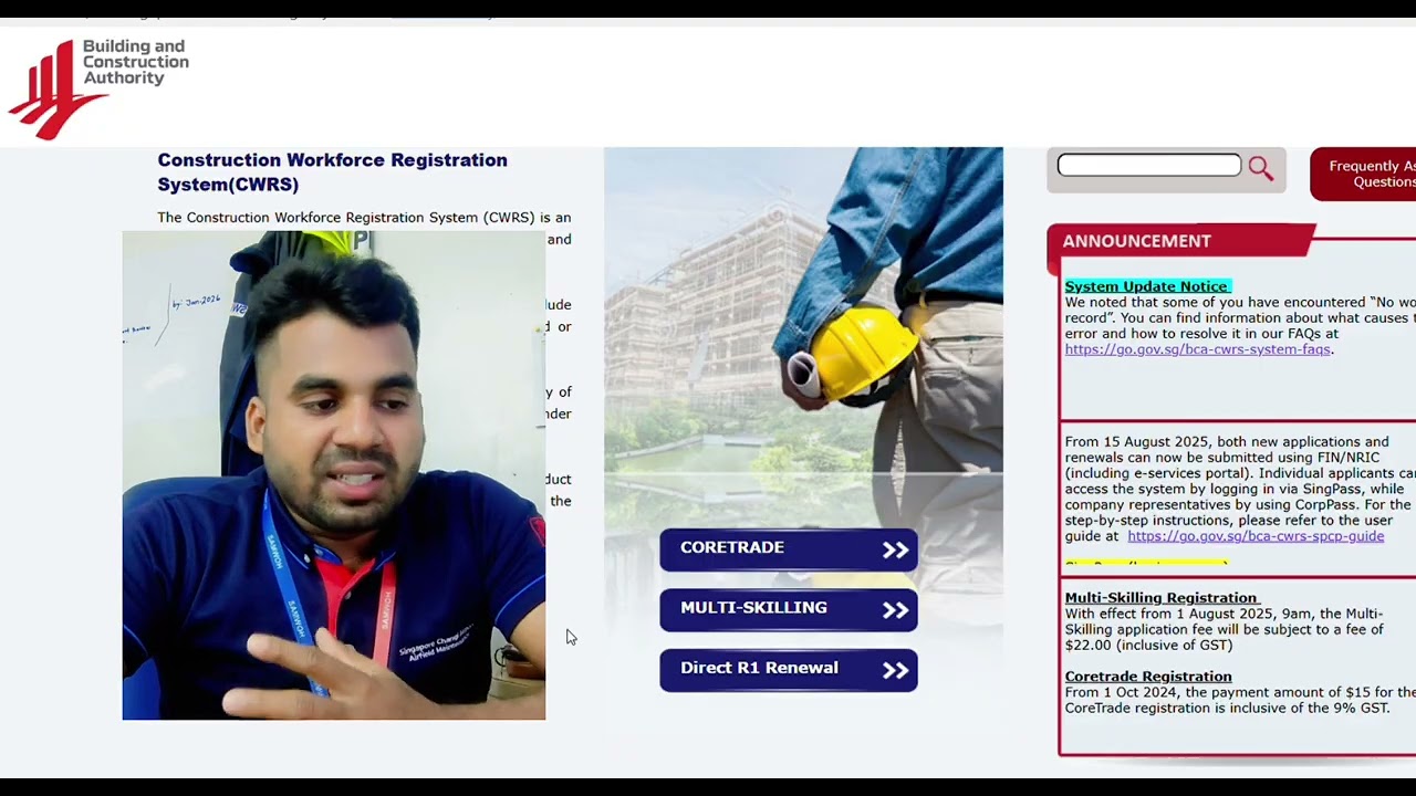 CoreTrade, R1 & Multi Skill Certificate Check. BCA website updated V.3